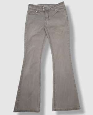 Vintage Y2K low rise flare jeans, medium gray, size 16 teen fits 24–25